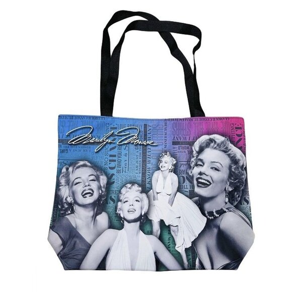 Marilyn Monroe Handbags - New Blue Marilyn Monroe Tote Bag Large Shoulder Beach Shopping Gift Photos  NIP